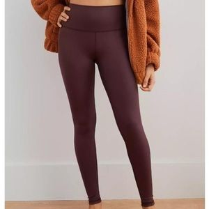 NEW Aerie red burgundy High waist leggings